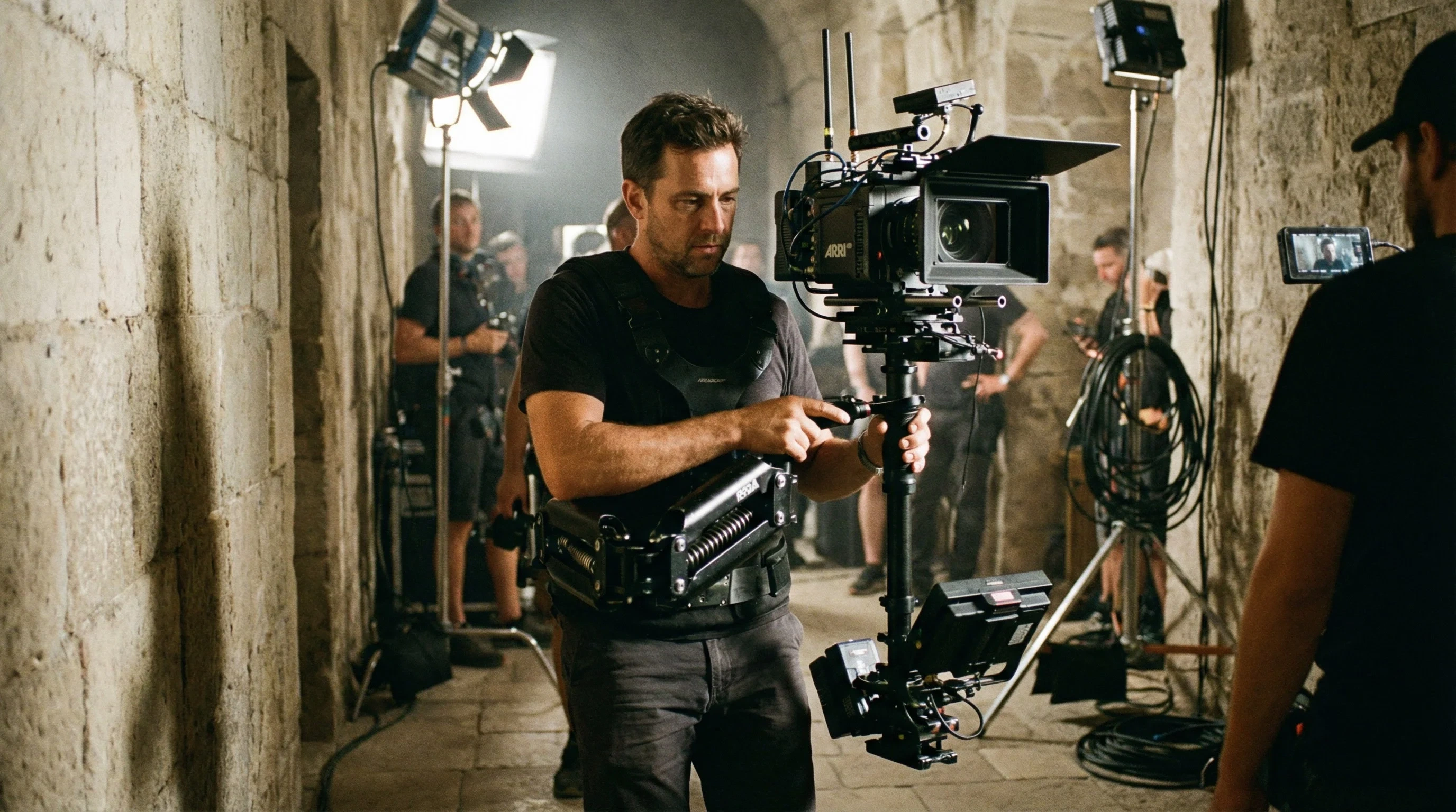 专业斯坦尼康摄影师拍摄长镜头现场